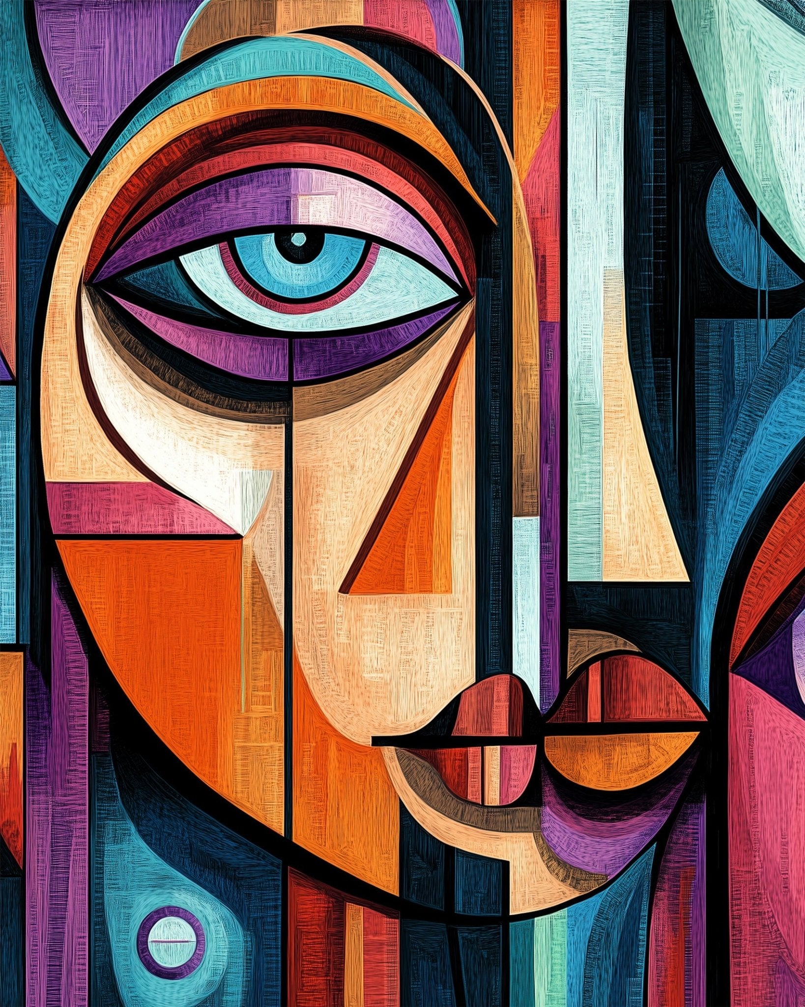 Abstract Face Harmony - Cubism - BestPaintByNumbers - Paint by Numbers Custom Kit