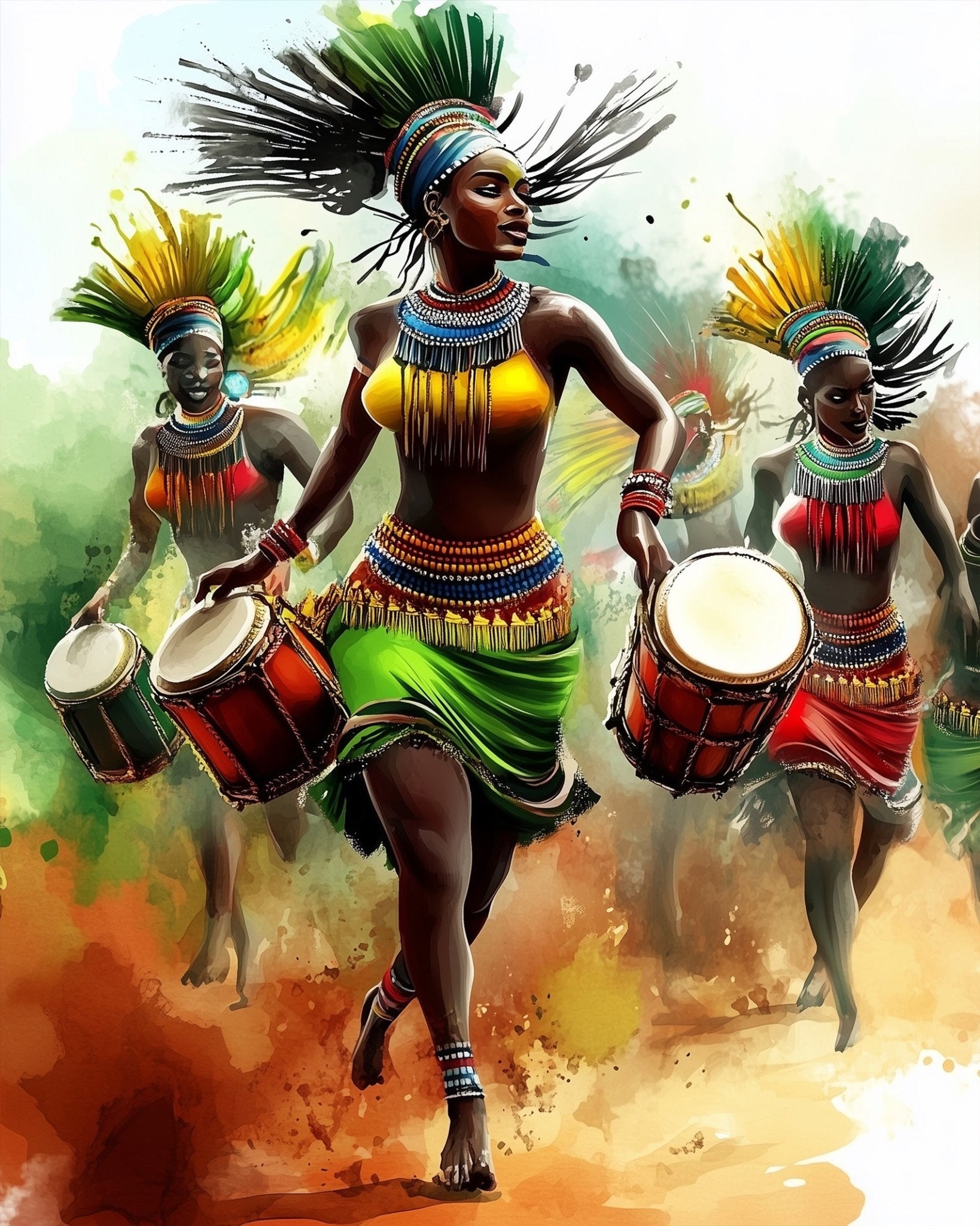 African Drum Dance - Festival of the world - BestPaintByNumbers - Paint by Numbers Custom Kit