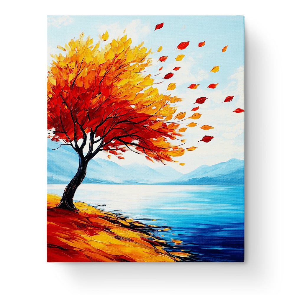 Autumn Breeze Over Lake - Landscape - BestPaintByNumbers - Paint by Numbers Custom Kit