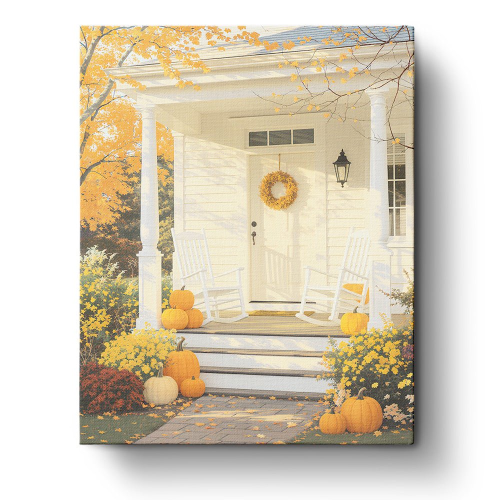 Autumn Porch Serenity - Halloween - BestPaintByNumbers - Paint by Numbers Custom Kit