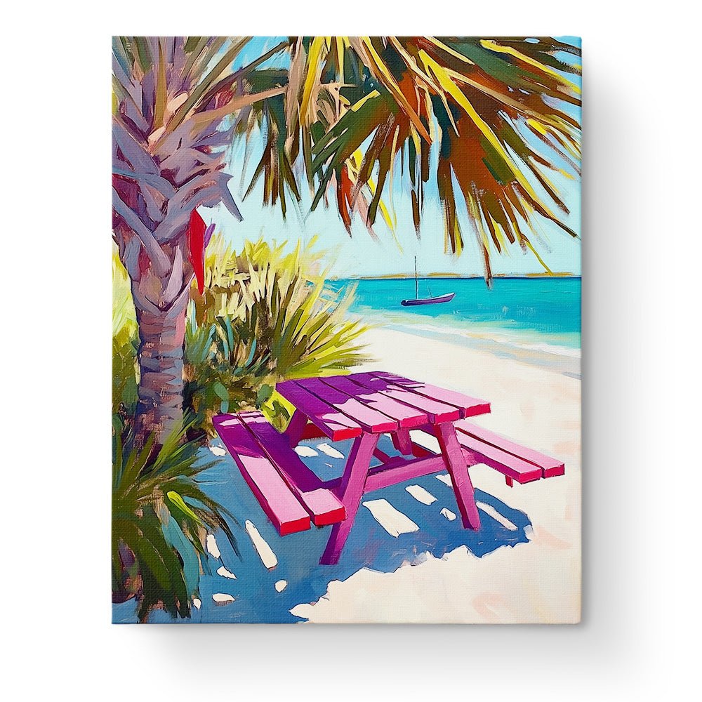 Beachfront Picnic Serenity - Summer - BestPaintByNumbers - Paint by Numbers Custom Kit