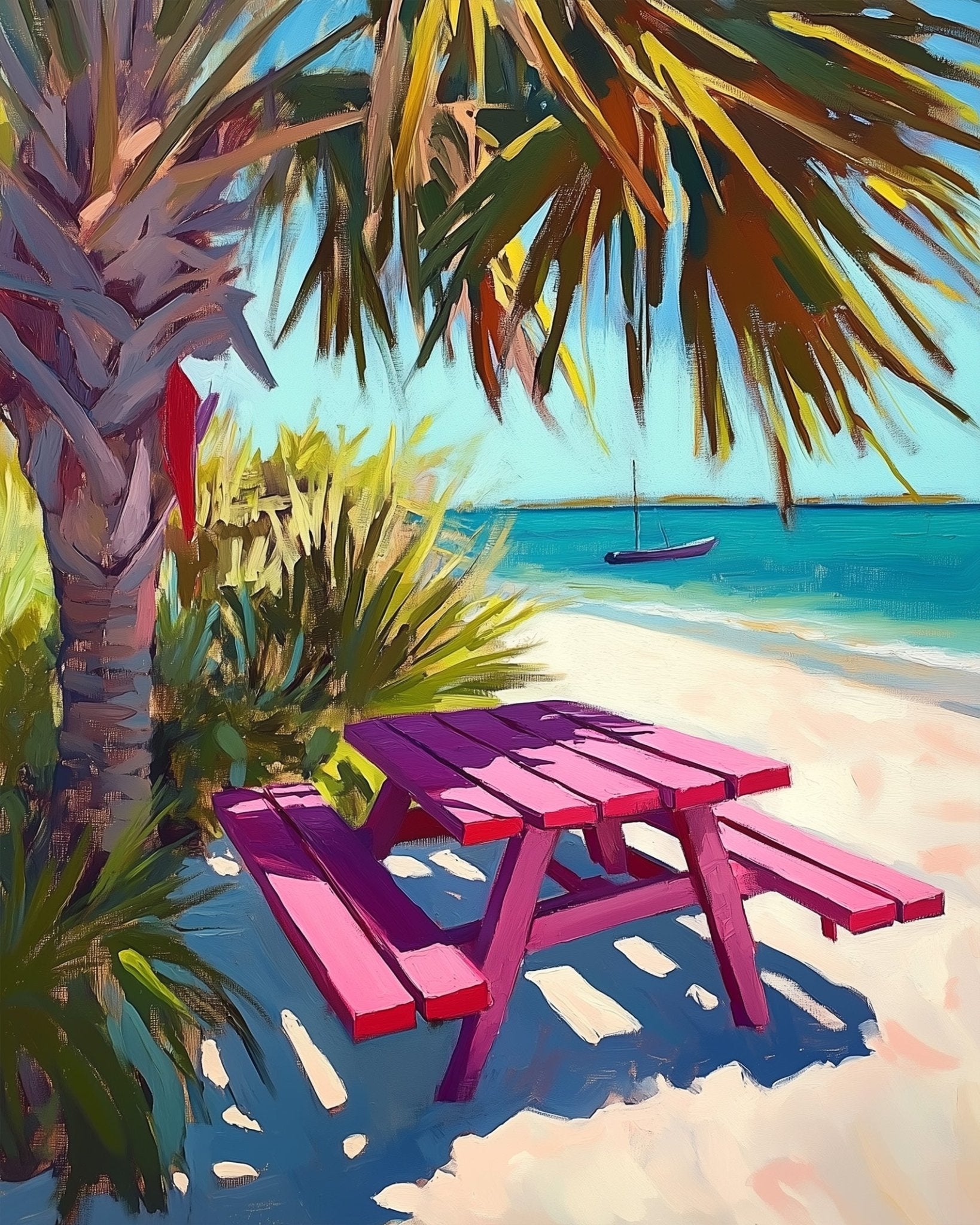Beachfront Picnic Serenity - Summer - BestPaintByNumbers - Paint by Numbers Custom Kit