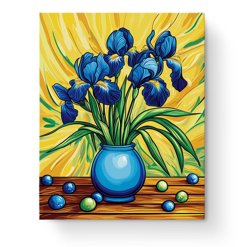 Blue Iris Bouquet - Flowers - BestPaintByNumbers - Paint by Numbers Custom Kit