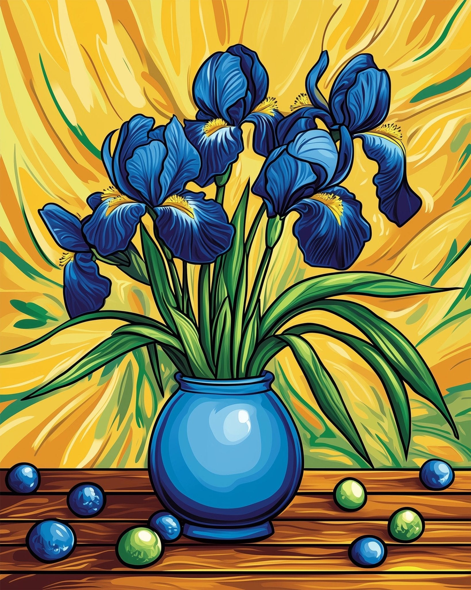Blue Iris Bouquet - Flowers - BestPaintByNumbers - Paint by Numbers Custom Kit