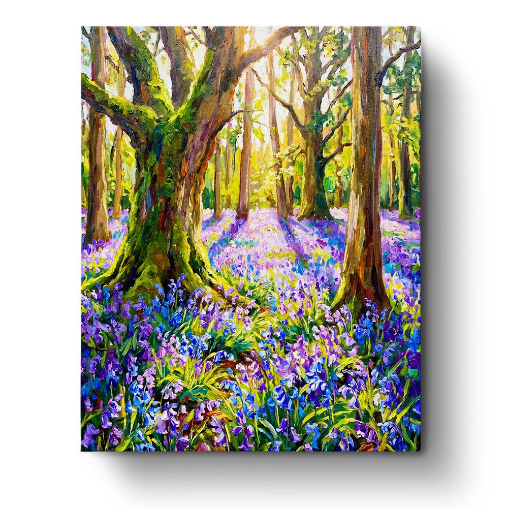 Bluebell Forest Tranquility - Landscape - BestPaintByNumbers - Paint by Numbers Custom Kit