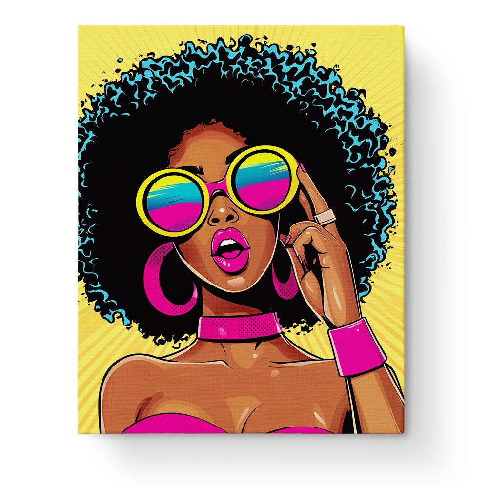 Bold Sunglasses Diva - Pop Art - BestPaintByNumbers - Paint by Numbers Custom Kit