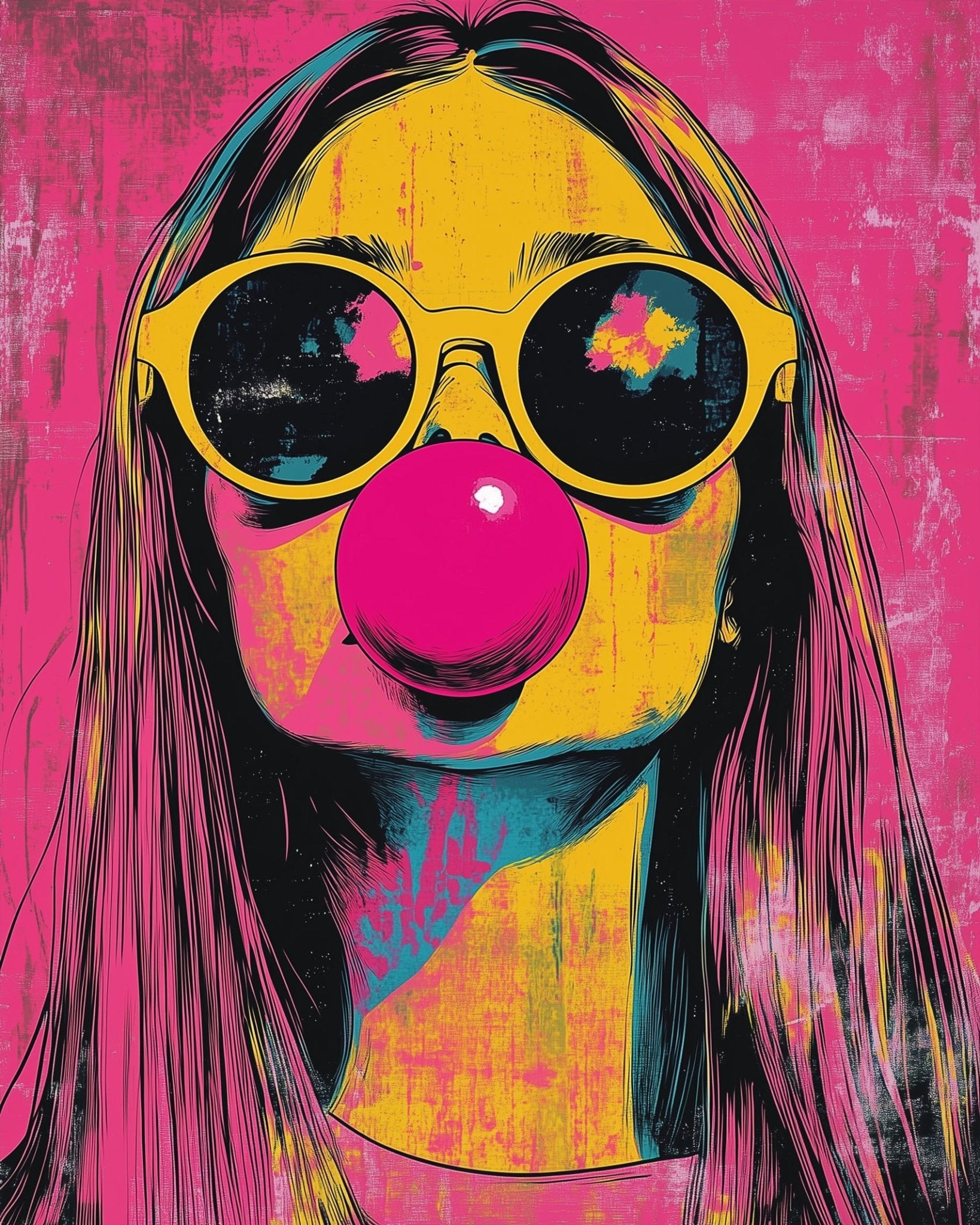 Bubblegum Vibes - Pop Art - BestPaintByNumbers - Paint by Numbers Custom Kit