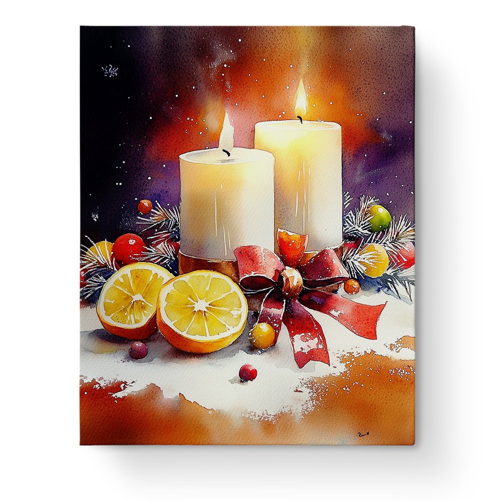 Candlelit Christmas Glow - Christmas - BestPaintByNumbers - Paint by Numbers Custom Kit