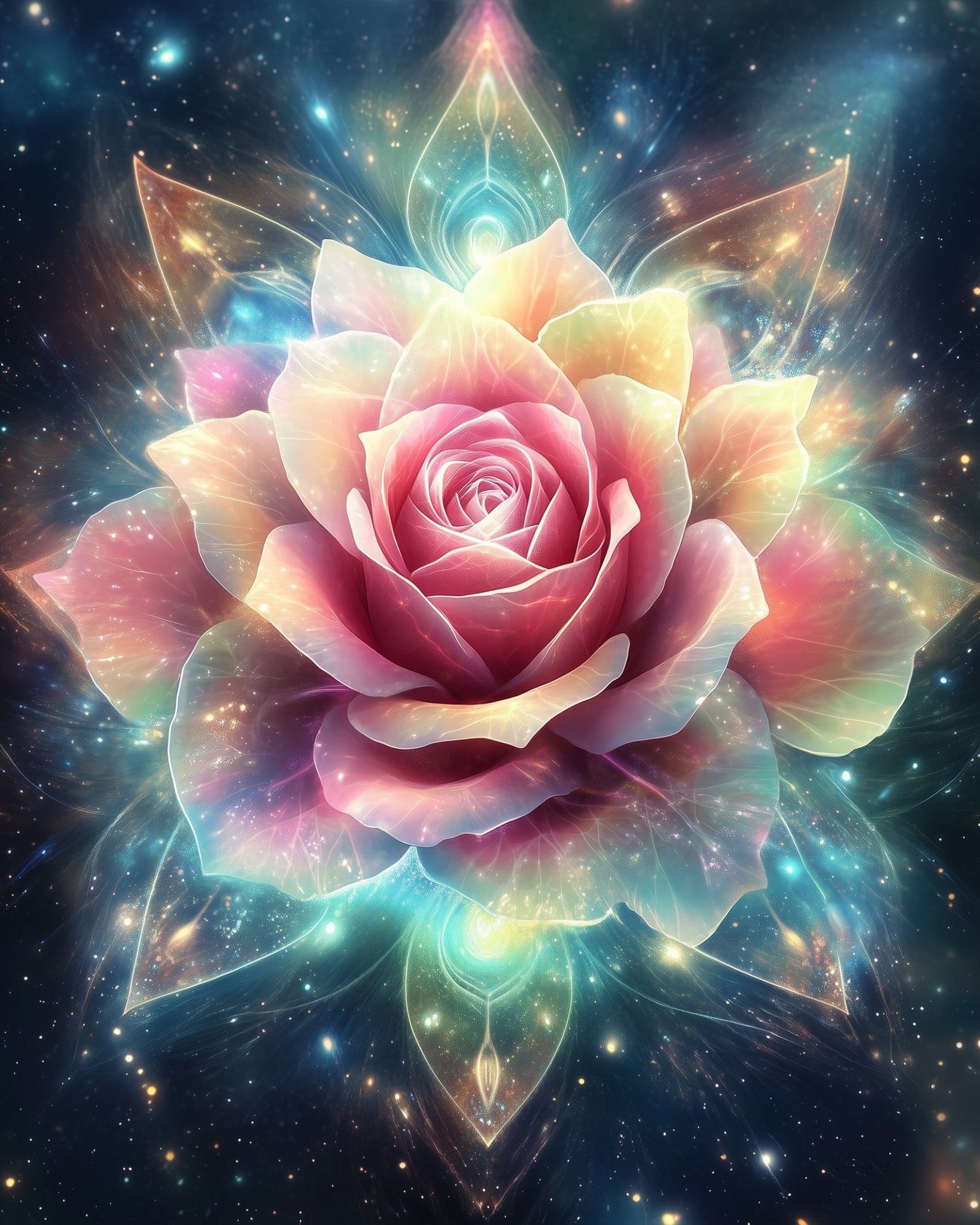 Celestial Rose Serenity - Meditation - BestPaintByNumbers - Paint by Numbers Custom Kit