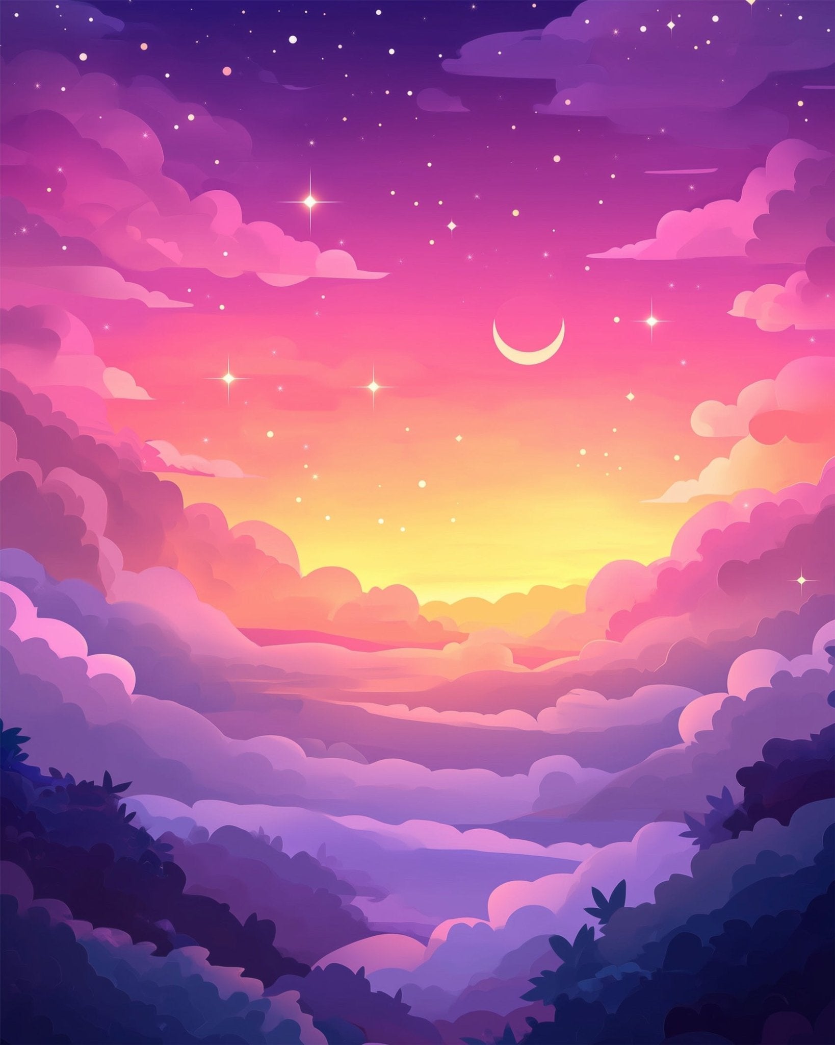 Celestial Sunset Dream - Galaxies - BestPaintByNumbers - Paint by Numbers Custom Kit