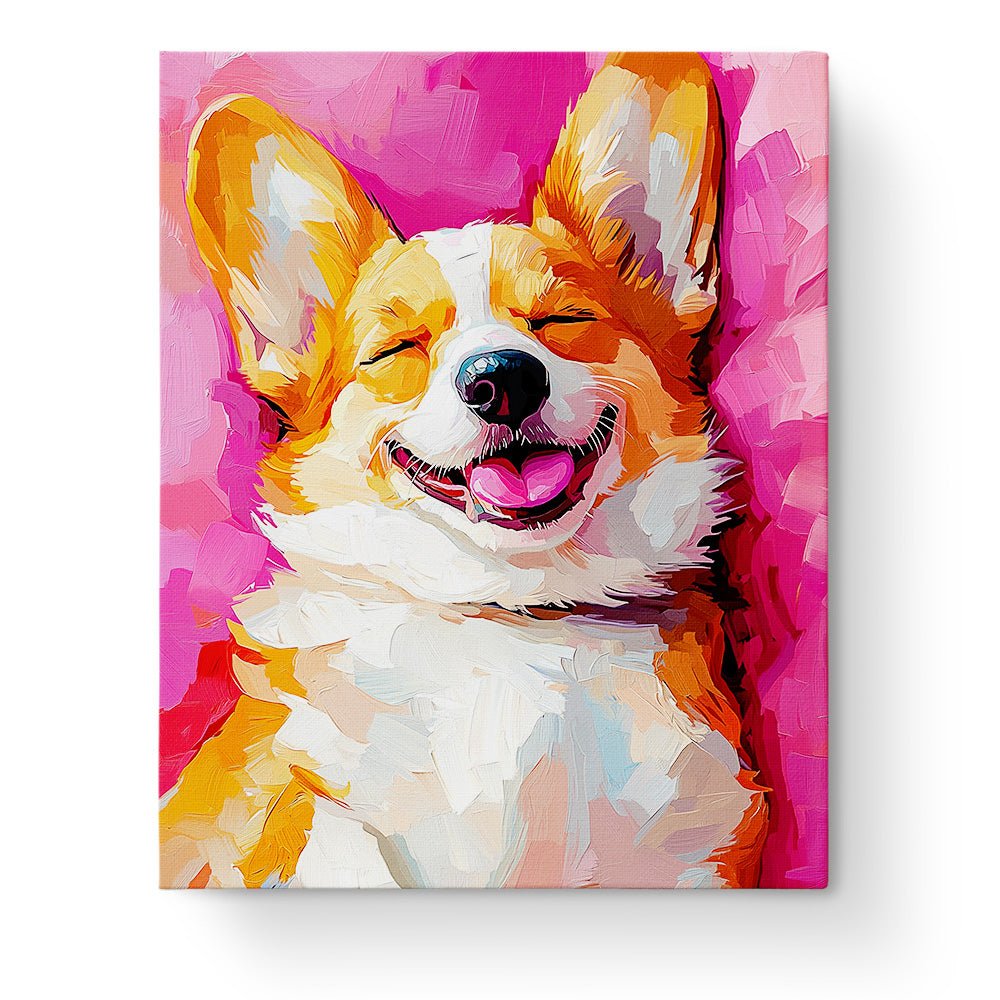 Cheerful Corgi Bliss - Dogs - BestPaintByNumbers - Paint by Numbers Custom Kit