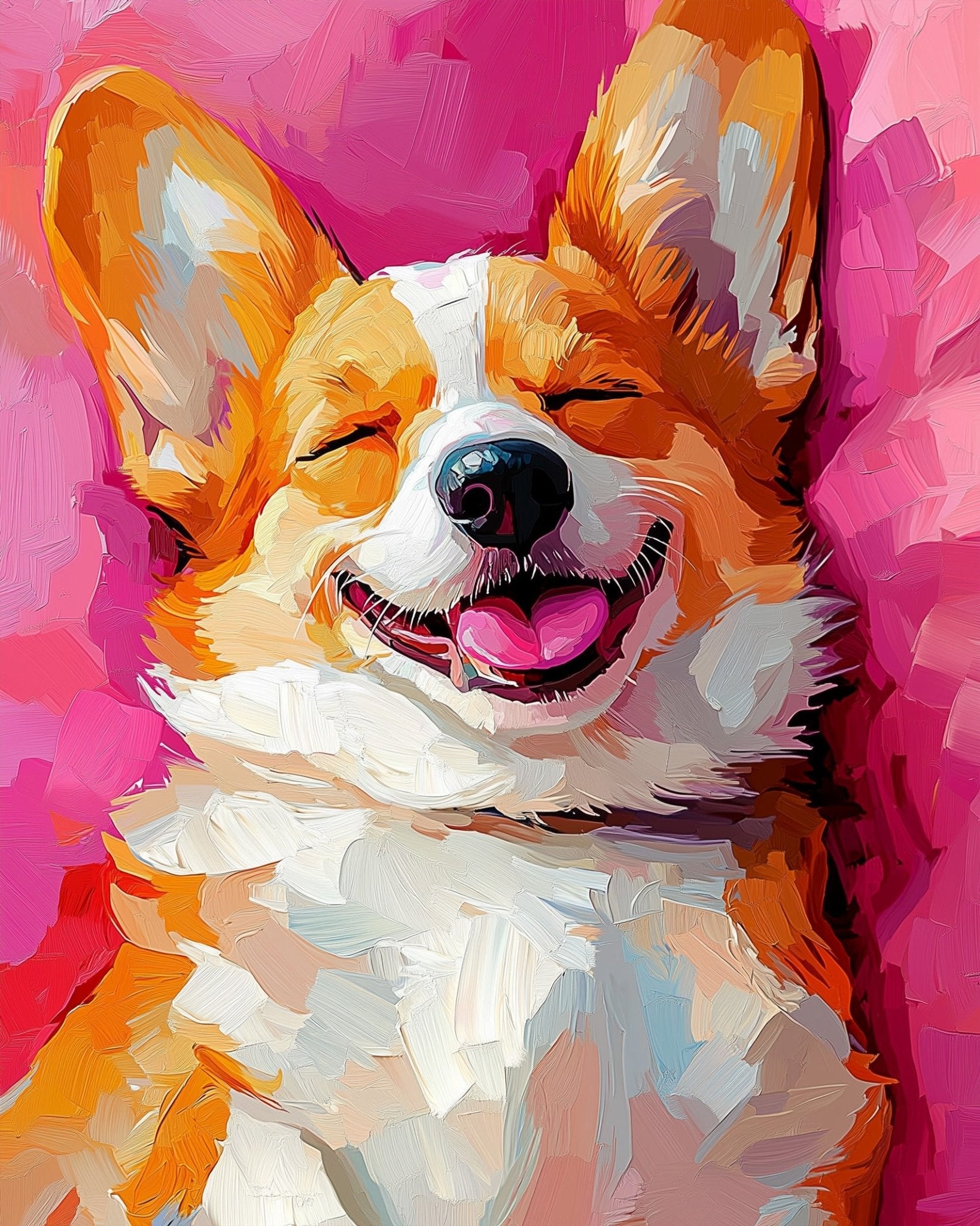 Cheerful Corgi Bliss - Dogs - BestPaintByNumbers - Paint by Numbers Custom Kit