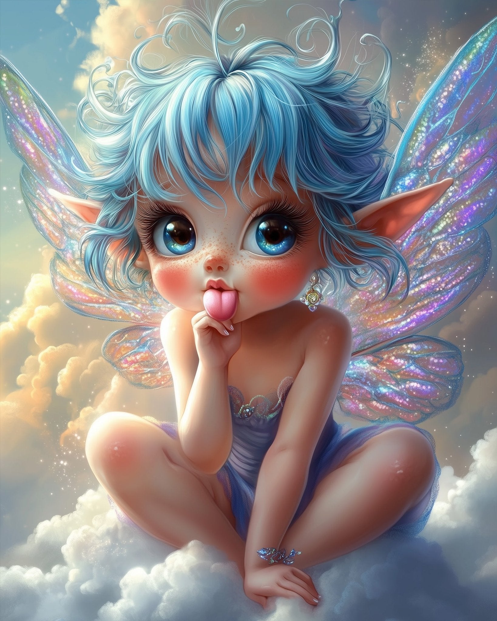 Cheerful Pixie Moment - Fairy Tail - BestPaintByNumbers - Paint by Numbers Custom Kit