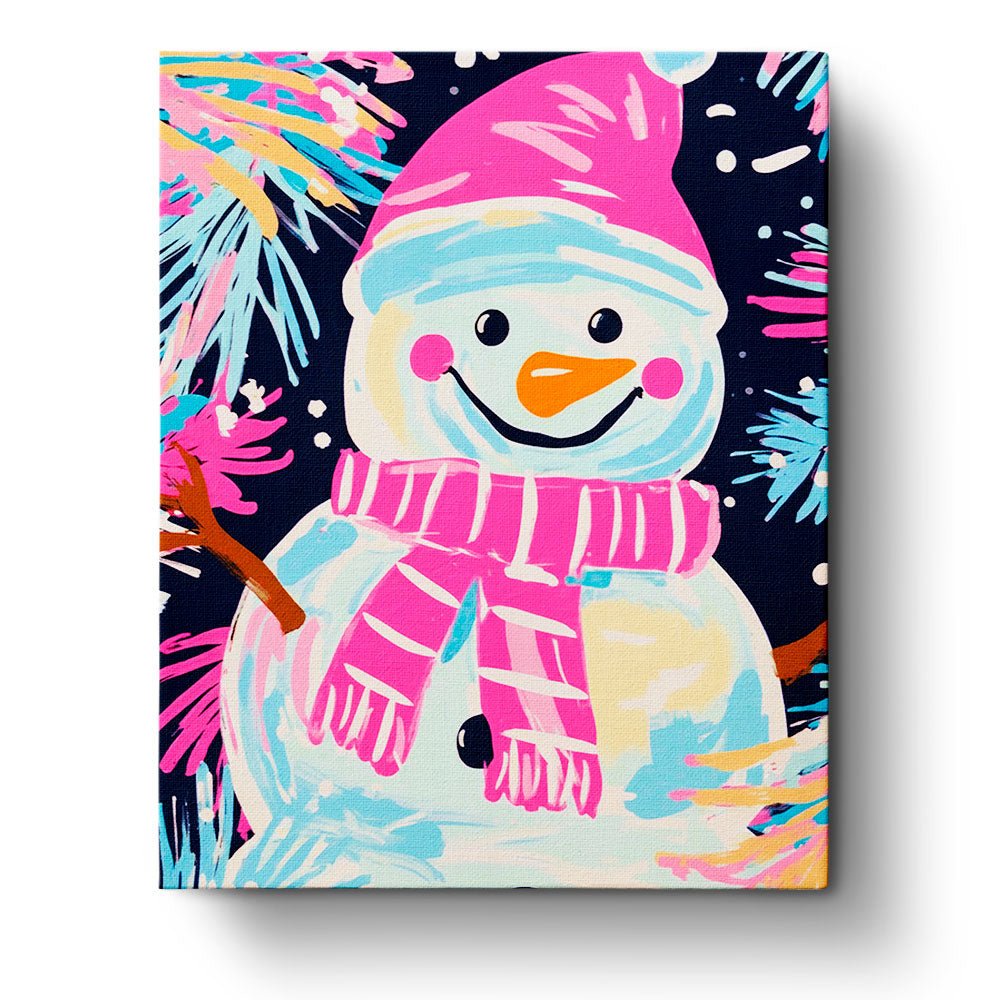 Cheerful Snowman - Christmas - BestPaintByNumbers - Paint by Numbers Custom Kit