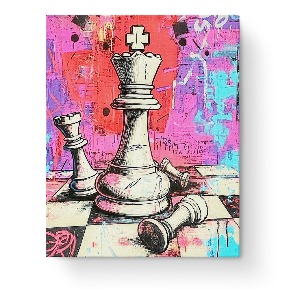 Chess Masterpiece in Colors - Pop Art - BestPaintByNumbers - Paint by Numbers Custom Kit