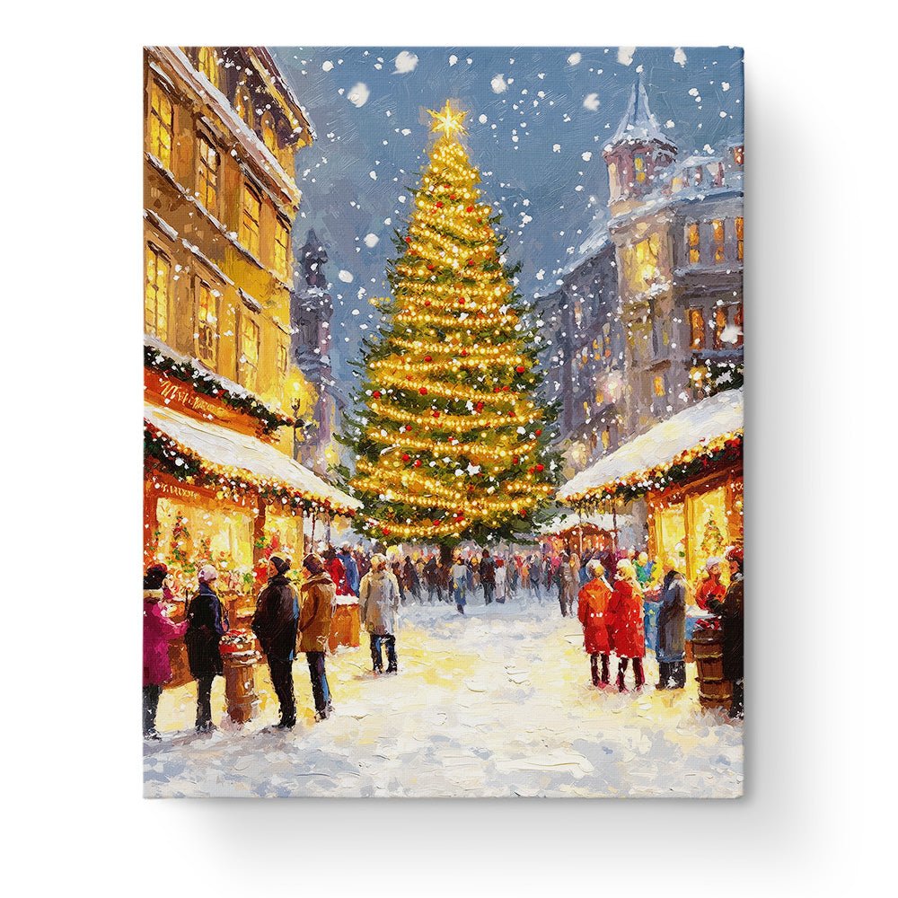 Christmas Market Scene - Christmas - BestPaintByNumbers - Paint by Numbers Custom Kit