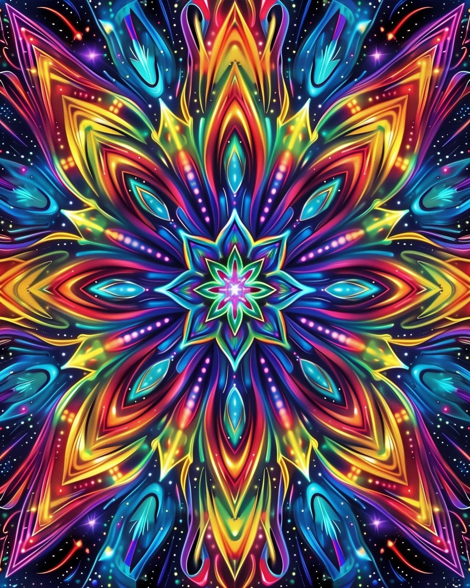 Chromatic Lotus - Mandalas - BestPaintByNumbers - Paint by Numbers Custom Kit