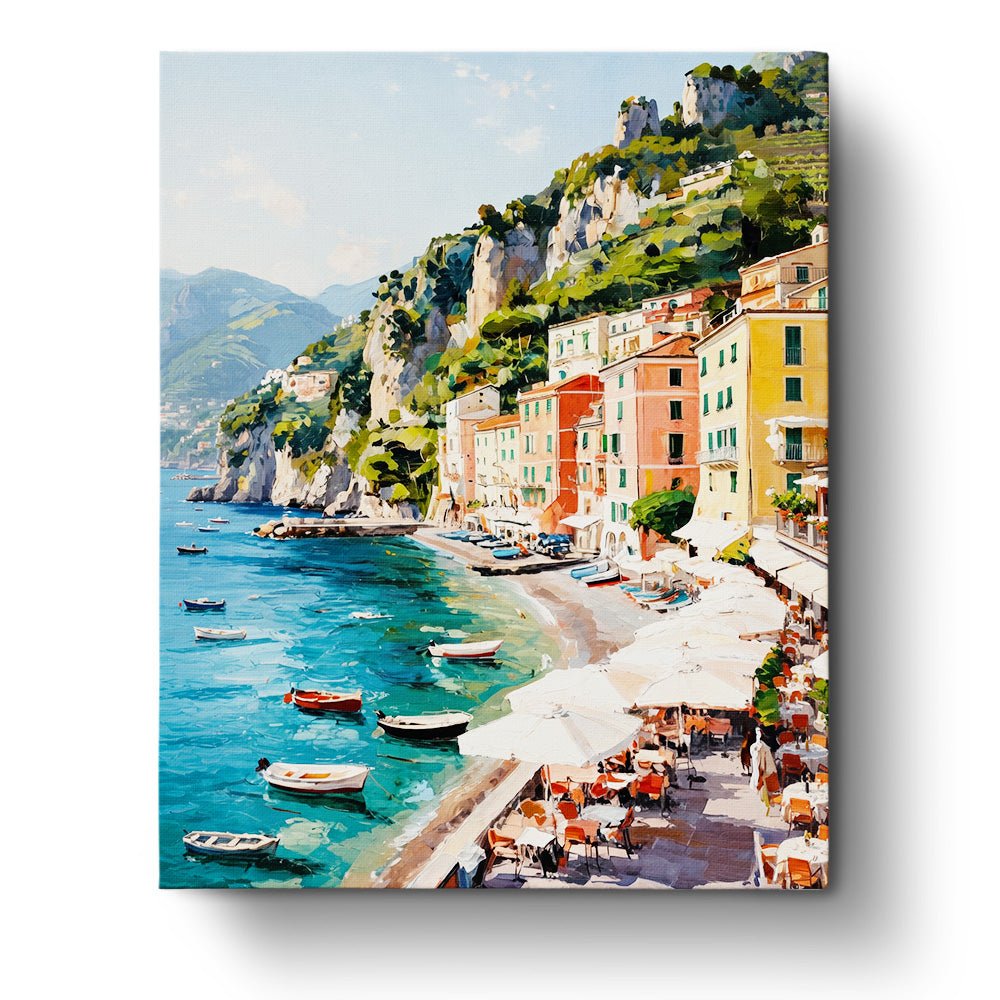Coastal Charm in Amalfi - Places - BestPaintByNumbers - Paint by Numbers Custom Kit