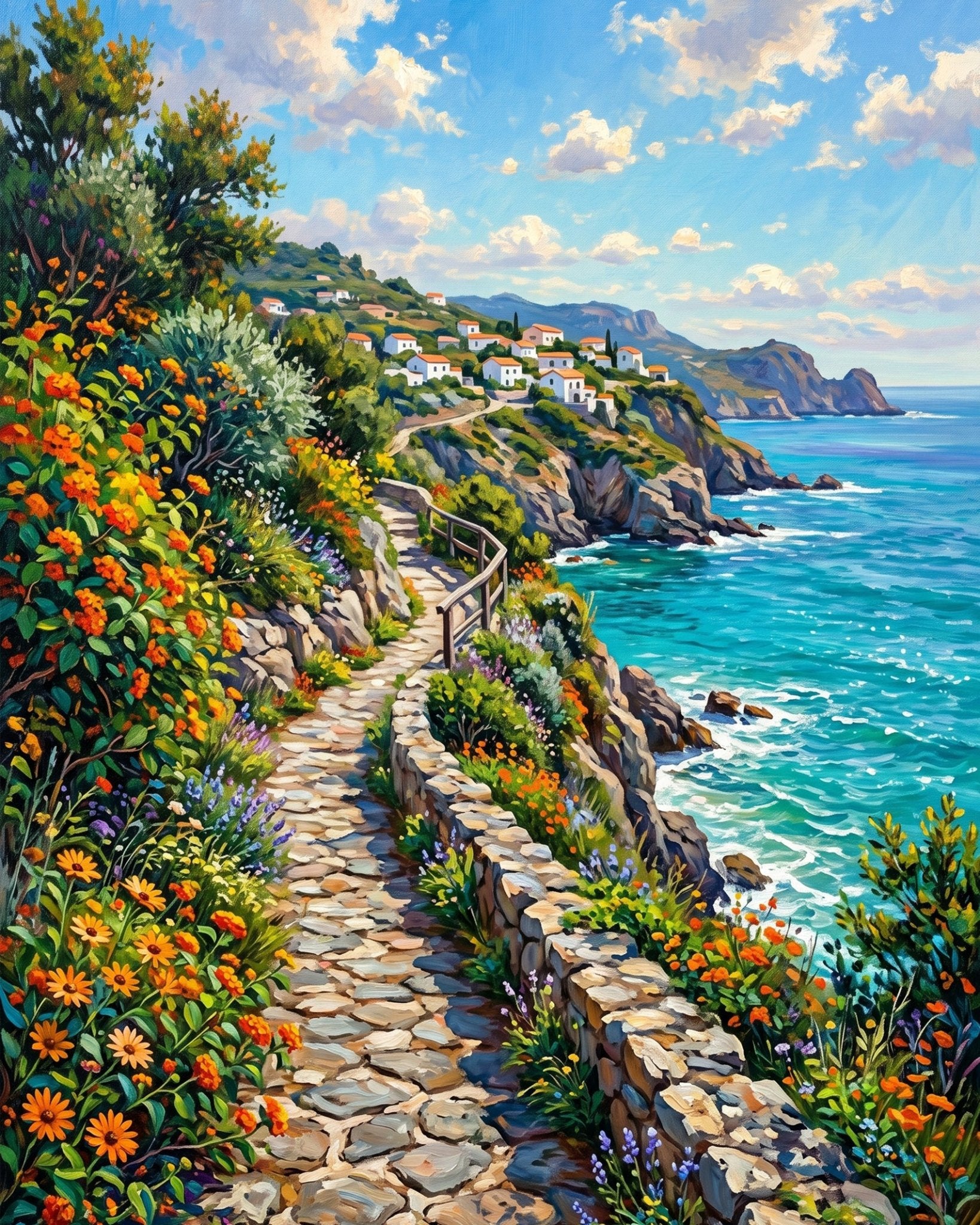 Coastal Pathway Retreat - Places - BestPaintByNumbers - Paint by Numbers Custom Kit