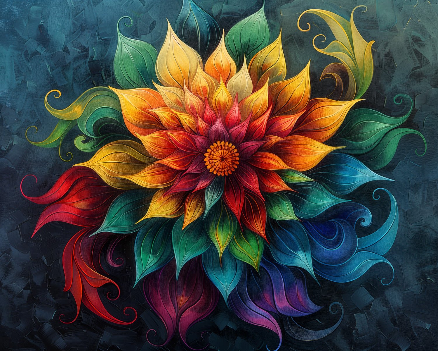 Colorful Flower - BestPaintByNumbers - Paint by Numbers Custom Kit