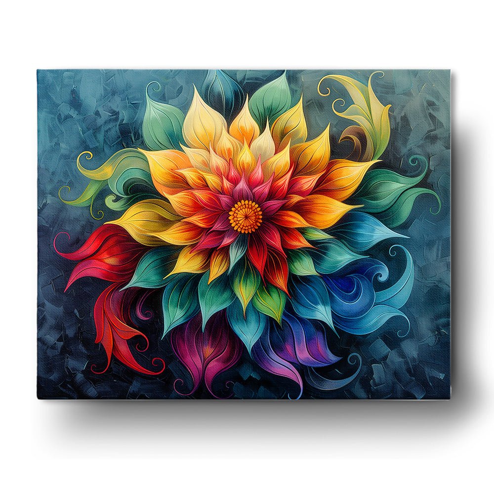 Fixed paint by numbers kit, 24 colors, 16x20in. Bright floral design in vibrant hues. Ideal for relaxation.