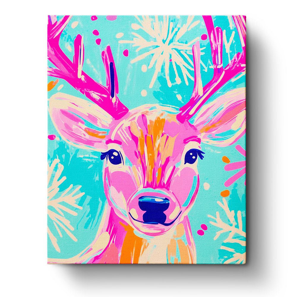 Colorful Reindeer Delight - Christmas - BestPaintByNumbers - Paint by Numbers Custom Kit