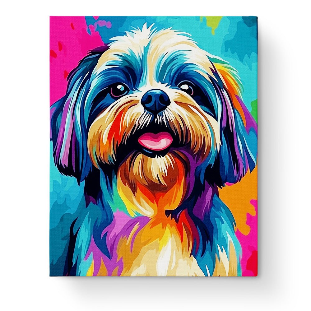 Colorful Shih Tzu Portrait - Dogs - BestPaintByNumbers - Paint by Numbers Custom Kit
