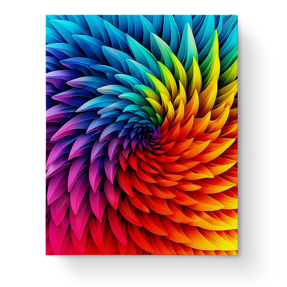 Fixed paint by numbers, 24 colors, 16x20in. Intricate spiral mandala for relaxation and a mindful painting journey.