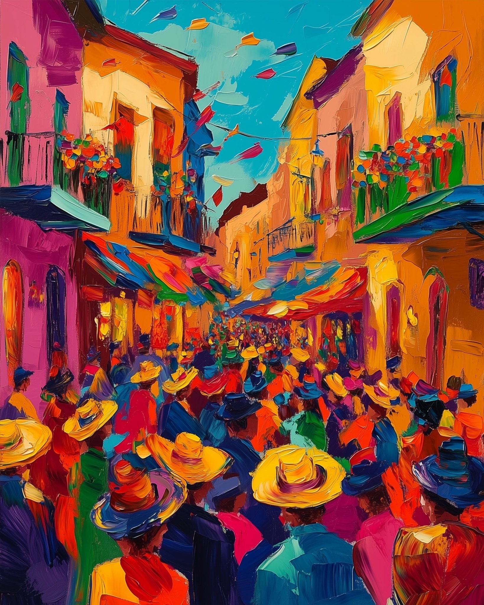 Colorful Street Parade - Festival of the world - BestPaintByNumbers - Paint by Numbers Custom Kit