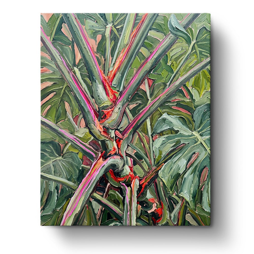 Colorful Tropical Foliage - Flowers - BestPaintByNumbers - Paint by Numbers Custom Kit