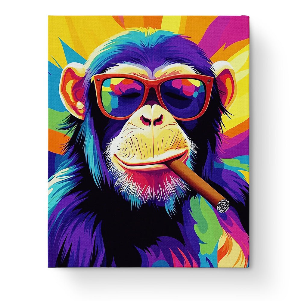 Cool Chimp with Shades - Pop Art - BestPaintByNumbers - Paint by Numbers Custom Kit