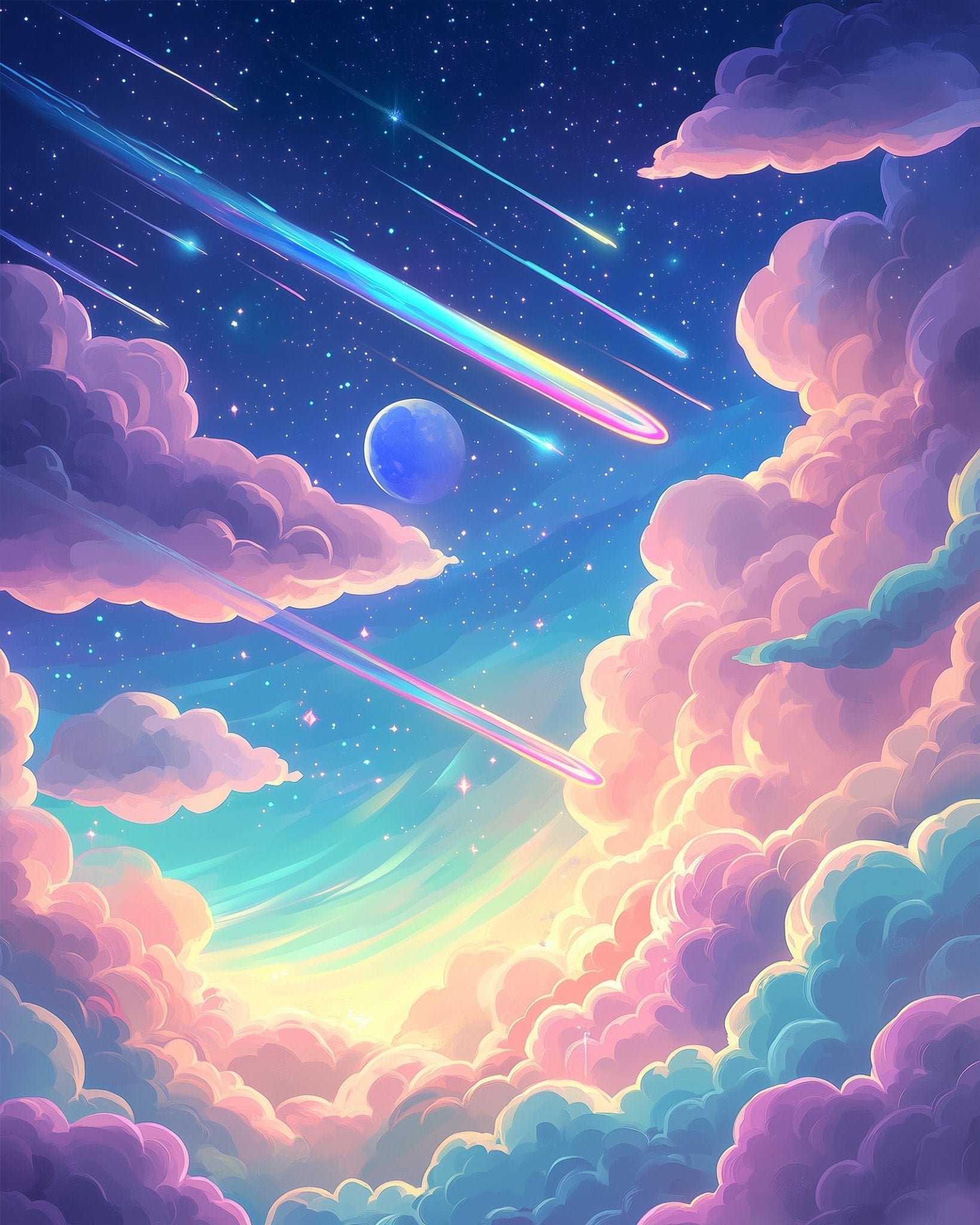 Cosmic Shooting Stars - Galaxies - BestPaintByNumbers - Paint by Numbers Custom Kit