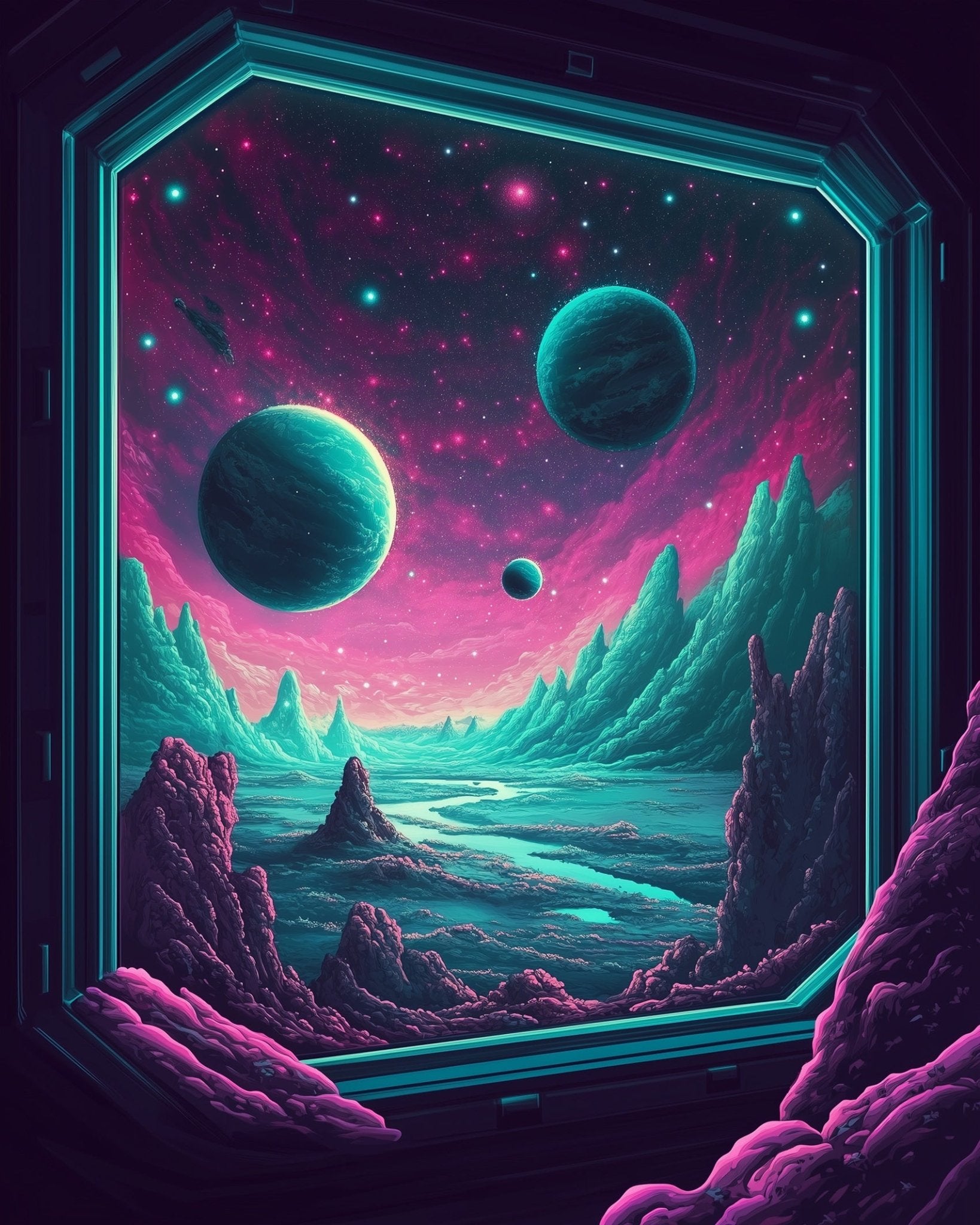 Cosmic Vista - Galaxies - BestPaintByNumbers - Paint by Numbers Custom Kit