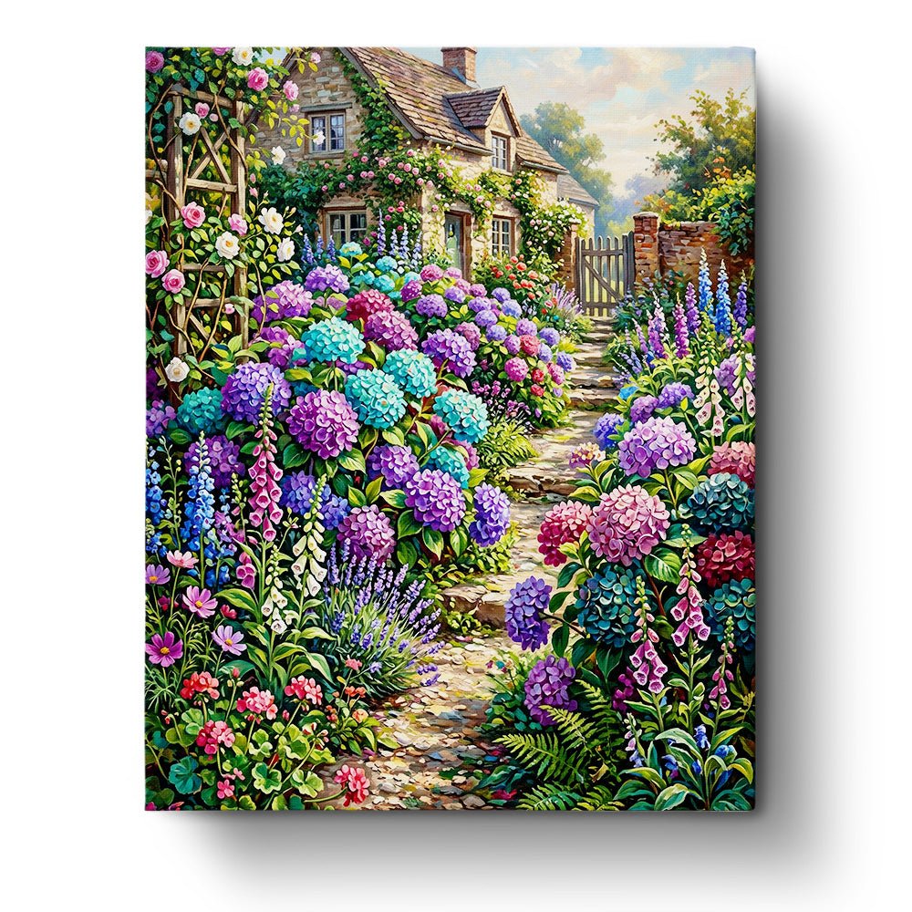 Cottage Garden Pathway - Flowers - BestPaintByNumbers - Paint by Numbers Custom Kit