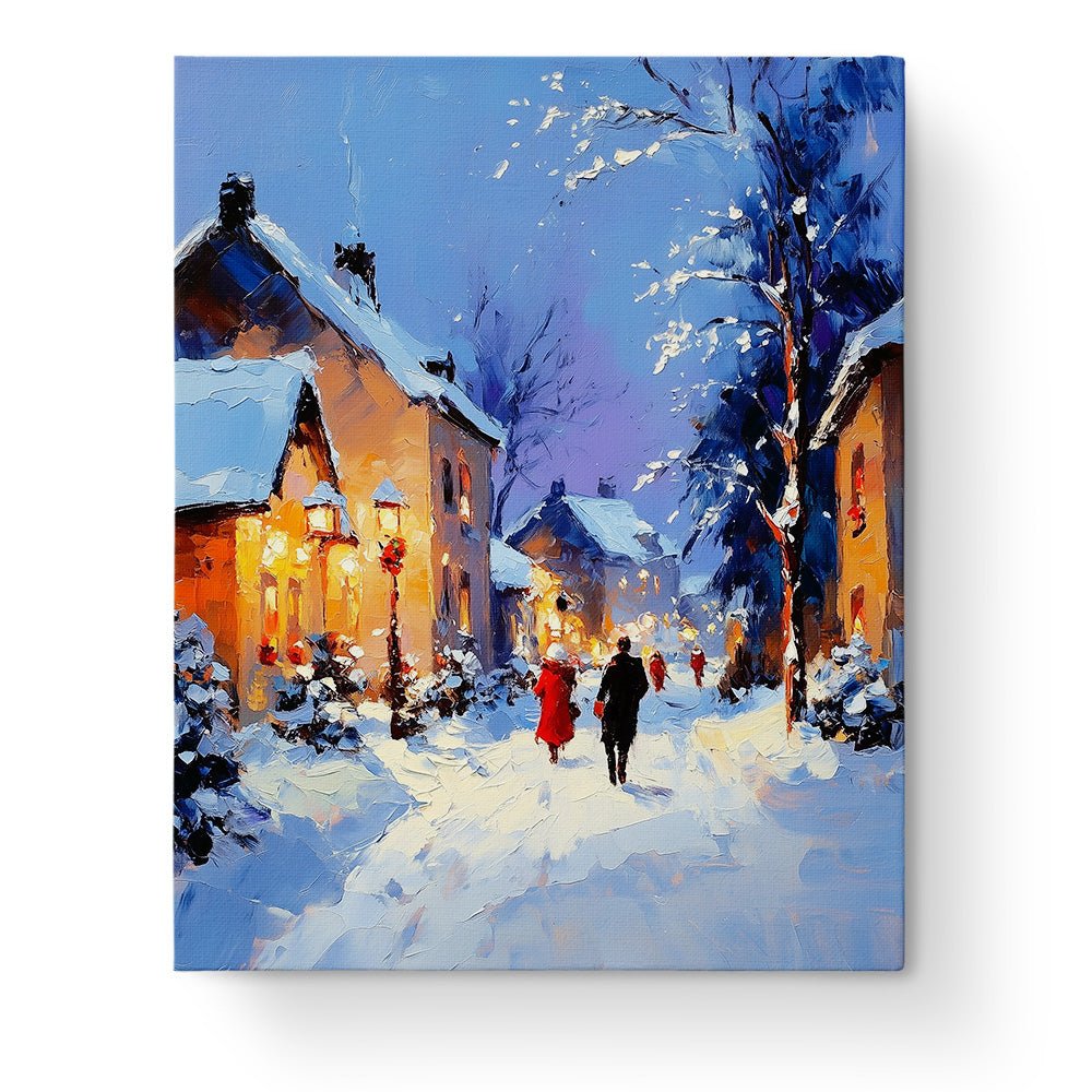 Cozy Winter Street - Christmas - BestPaintByNumbers - Paint by Numbers Custom Kit