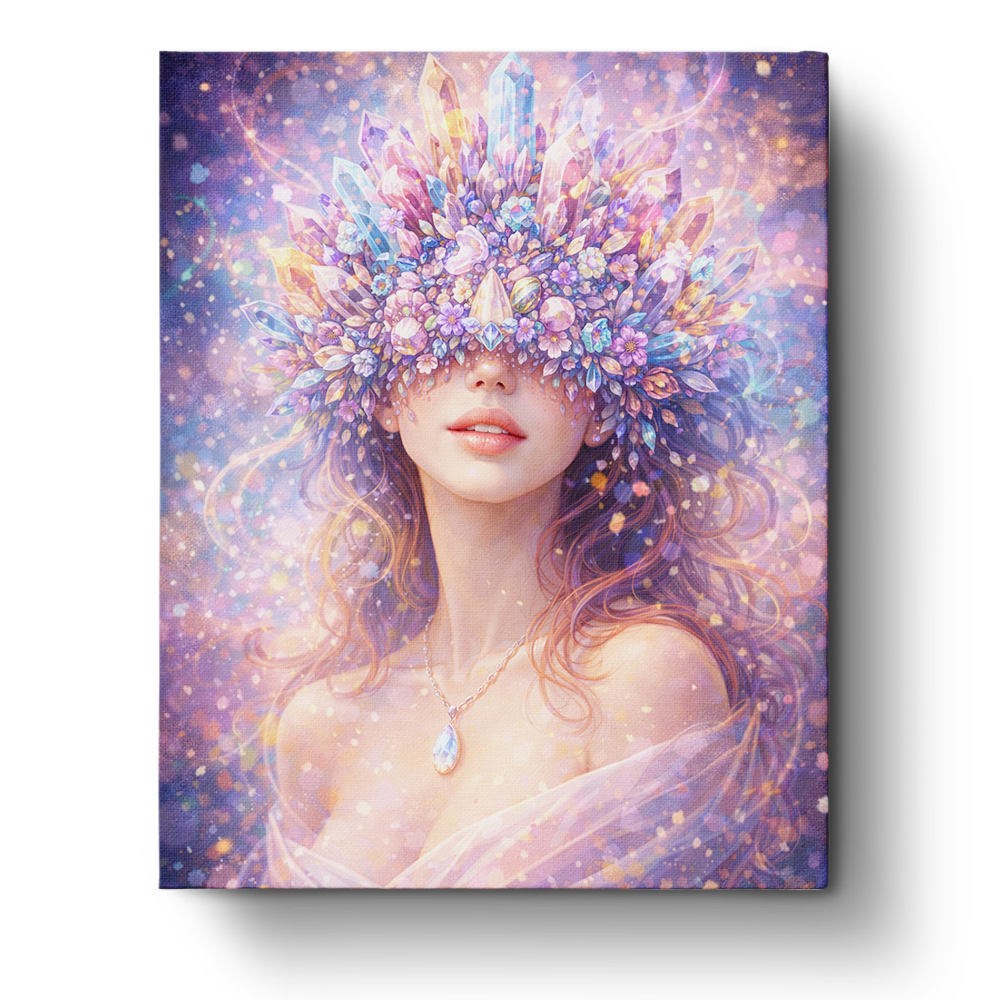 Crystal Blossom Serenity - Floral Women - BestPaintByNumbers - Paint by Numbers Custom Kit