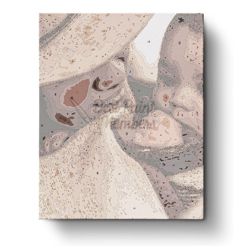 Custom paint-by-number kit, 24-48 colors, 16x20in. Cherished family moment to paint and relax.