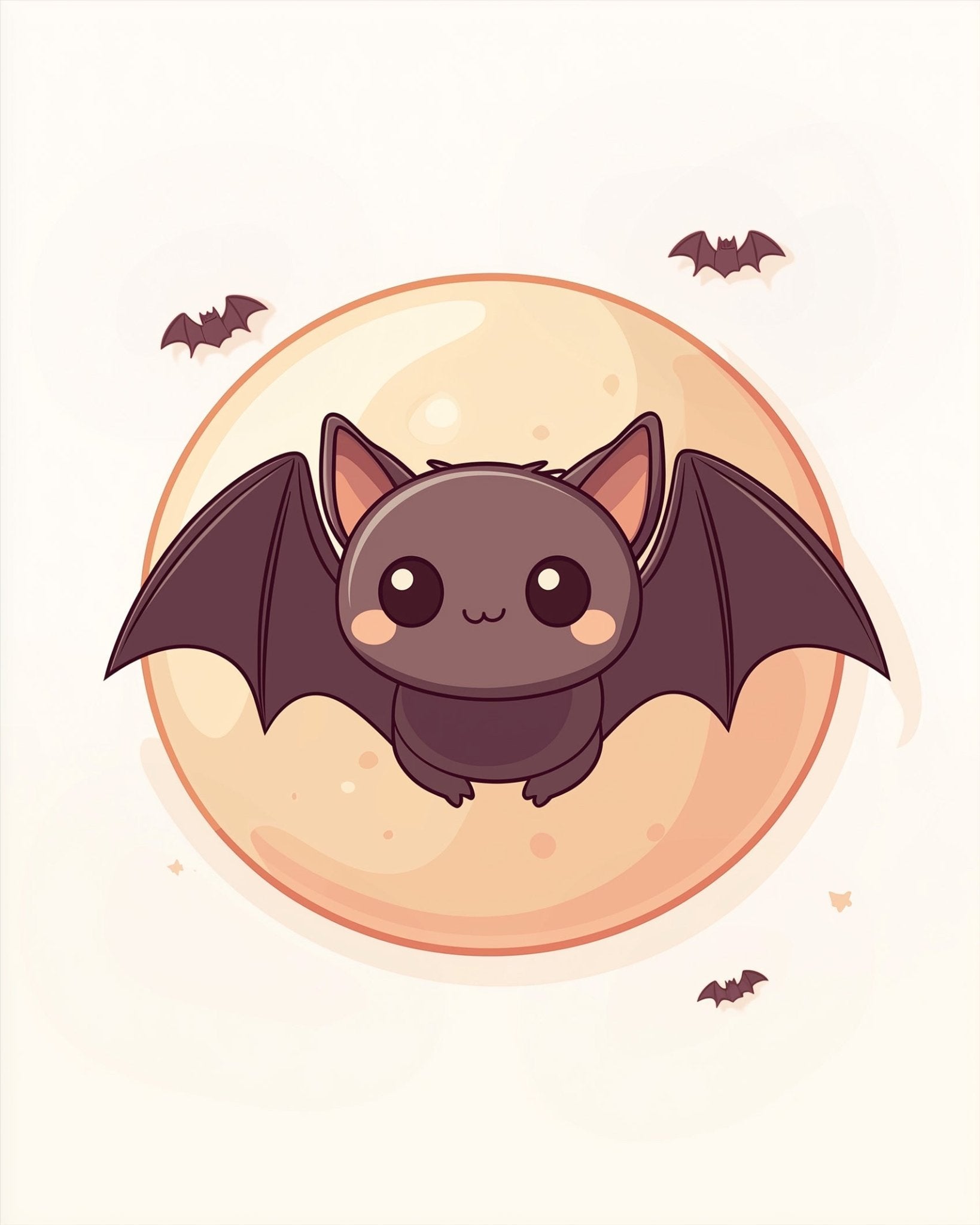 Cute Bat Under Moonlight - Halloween - BestPaintByNumbers - Paint by Numbers Custom Kit