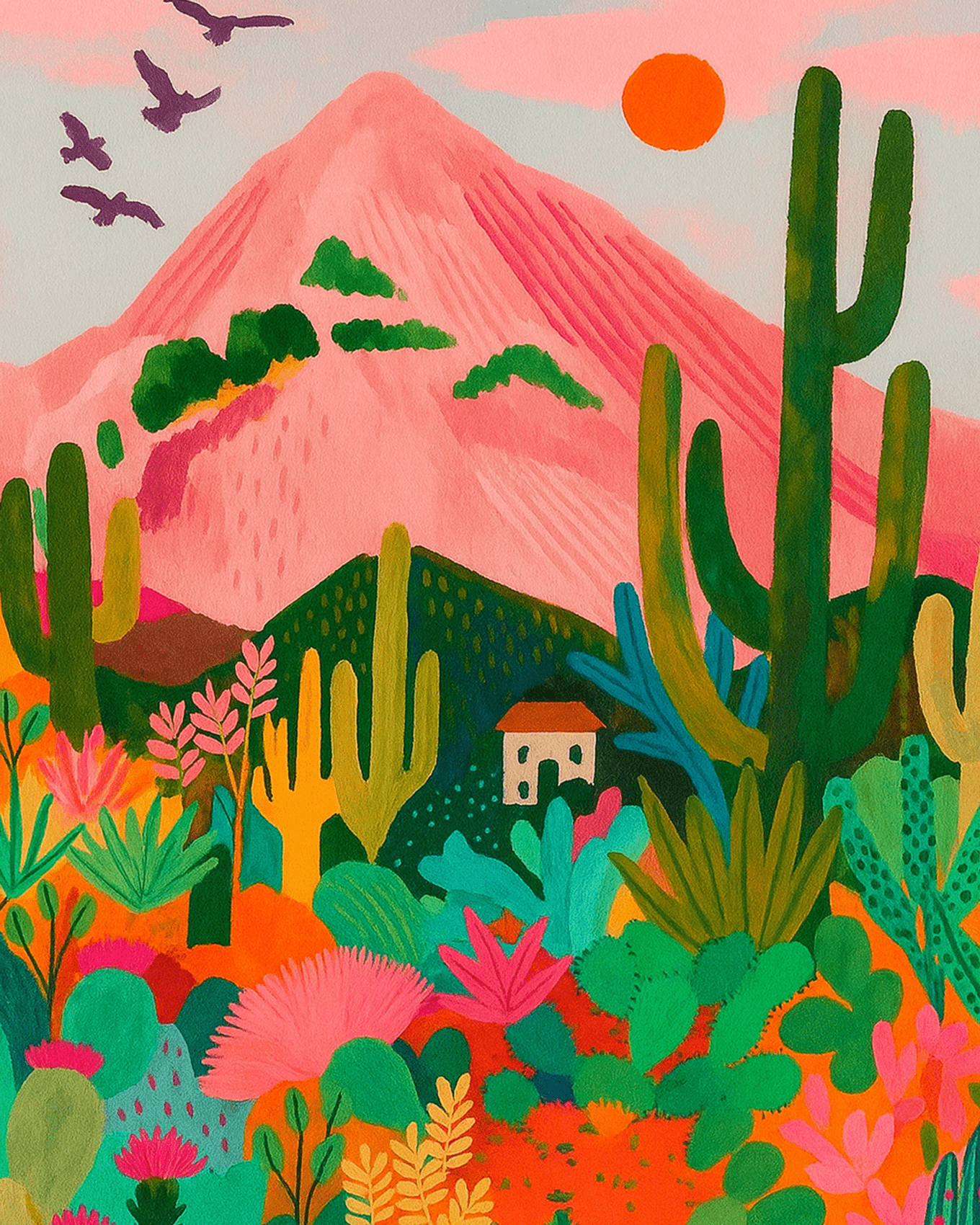 Desert Paradise Retreat - Landscape - BestPaintByNumbers - Paint by Numbers Custom Kit