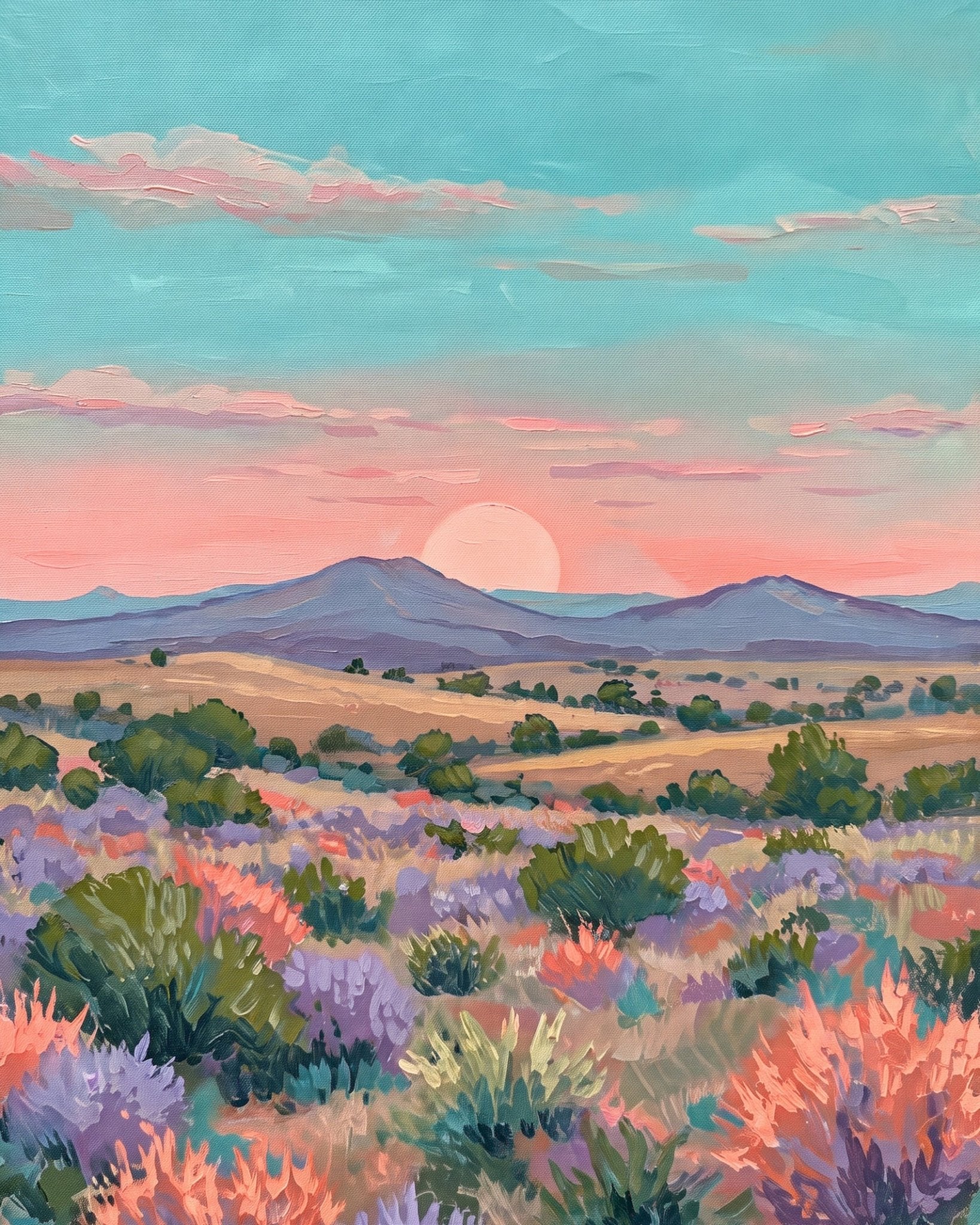 Desert Sunset Serenity - Landscape - BestPaintByNumbers - Paint by Numbers Custom Kit