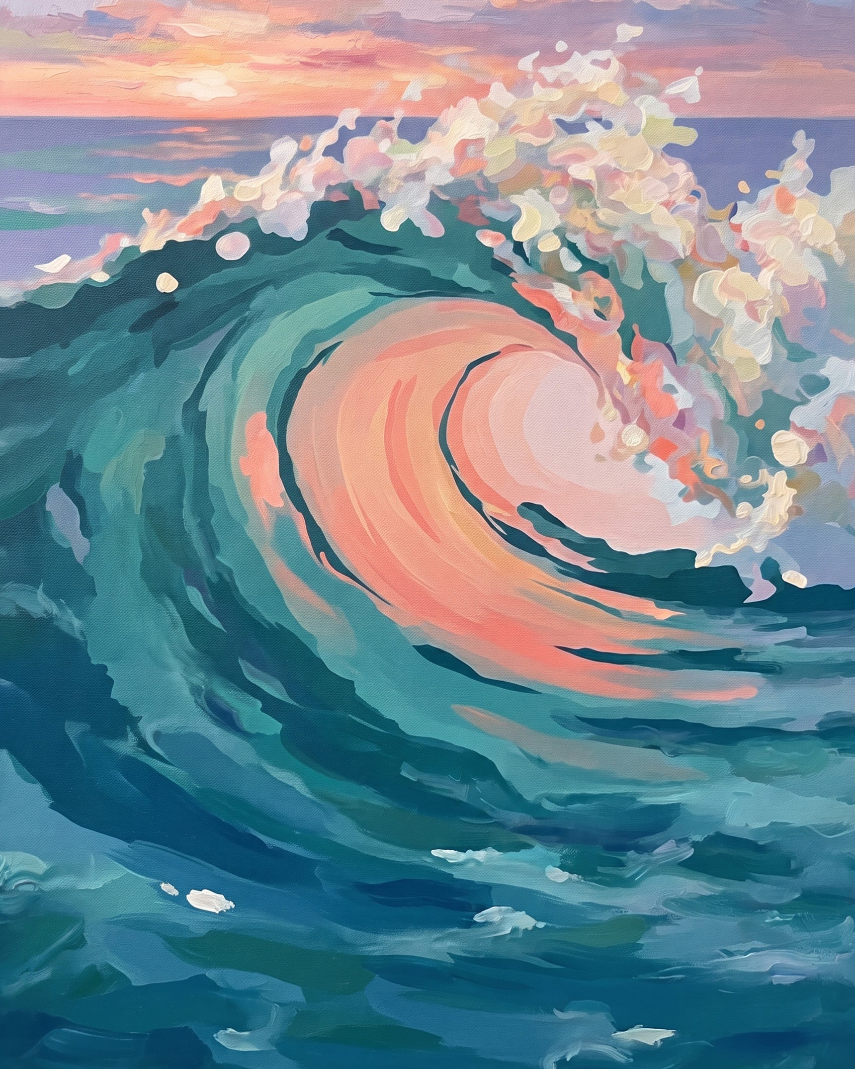 Experience tranquility with Ocean Wave Serenity by BestPaintByNumbers. Captivating ocean scene in soothing tones. Ideal for stress relief and creativity.