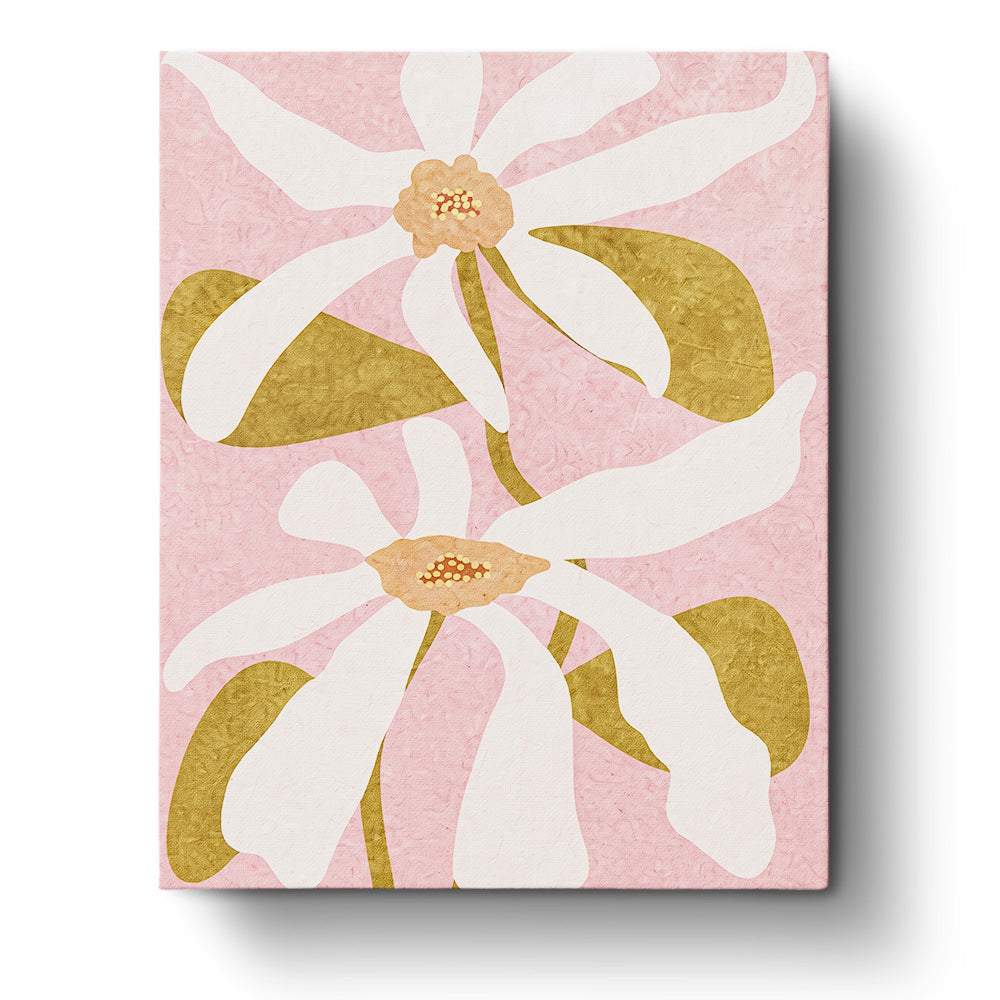 Image of Pastel Petals Harmony featuring gentle pink and white flowers, from BestPaintByNumbers. Perfect for creativity and mindfulness.