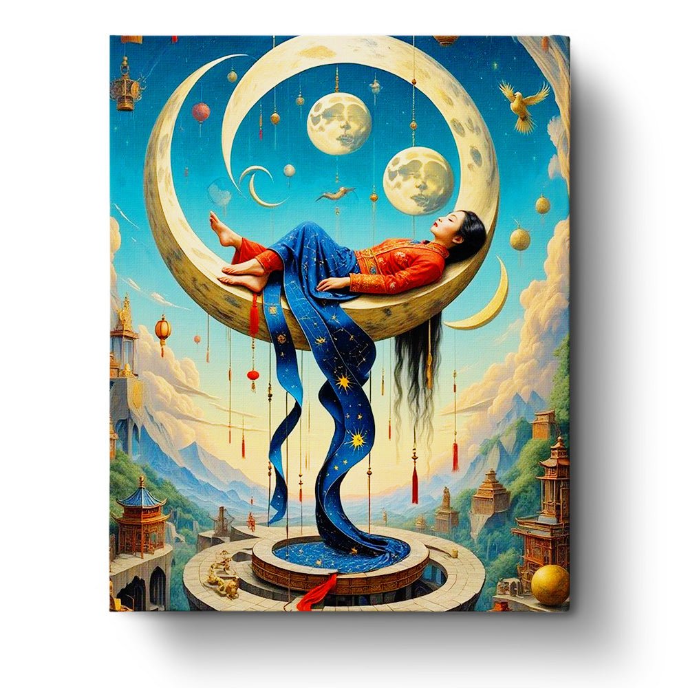 Dreaming on the Moon - Surrealism - BestPaintByNumbers - Paint by Numbers Custom Kit