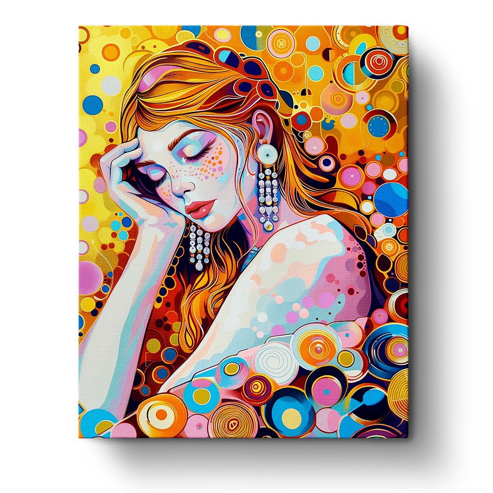 Fixed paint by numbers kit, 24 colors, 16x20in. Dreamy portrait with intricate patterns. Perfect for relaxation.
