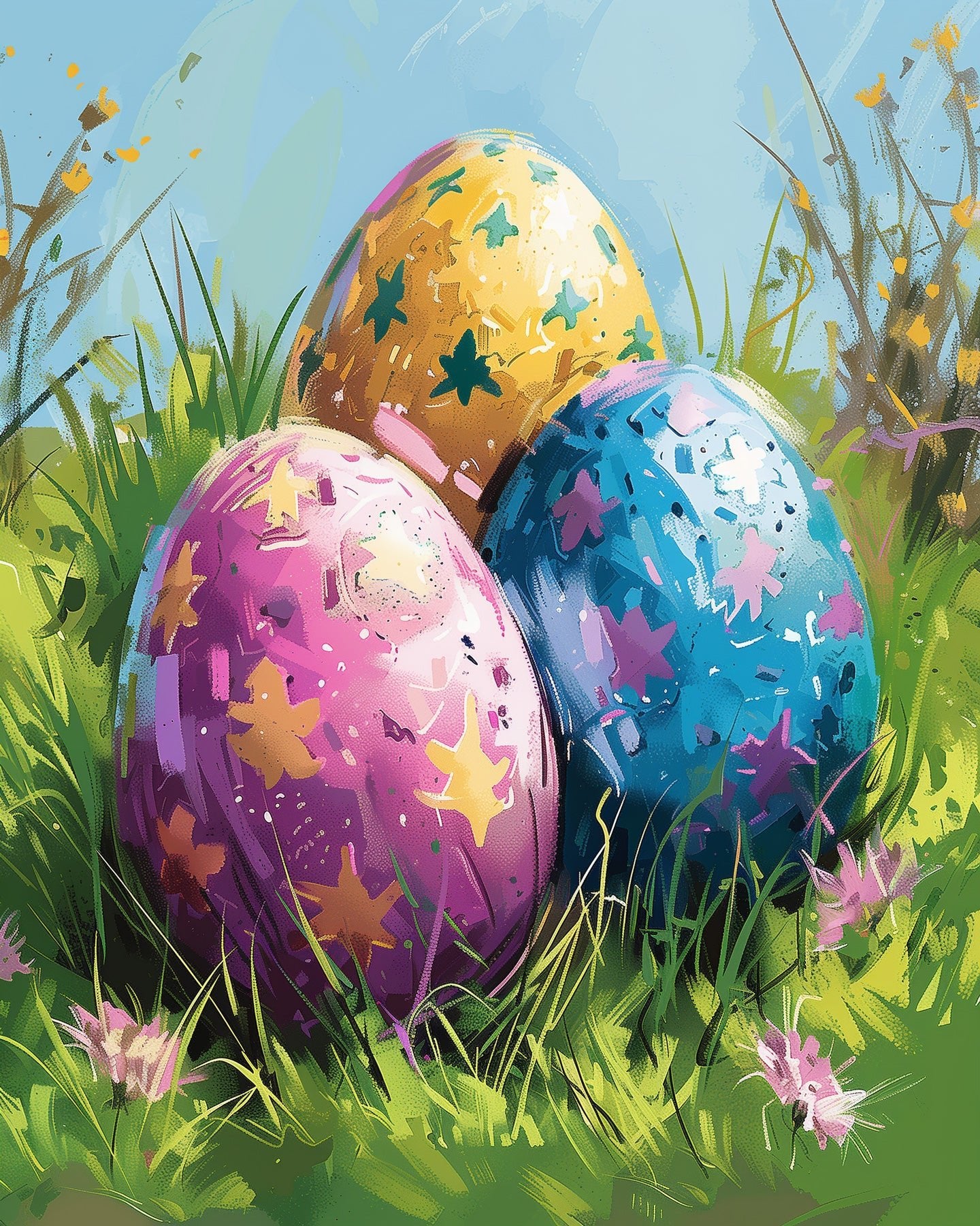 Fixed kit, 24 colors, 12x16in. Decorate vibrant Easter eggs. Great for relaxation and creative expression with BestPaintByNumbers.