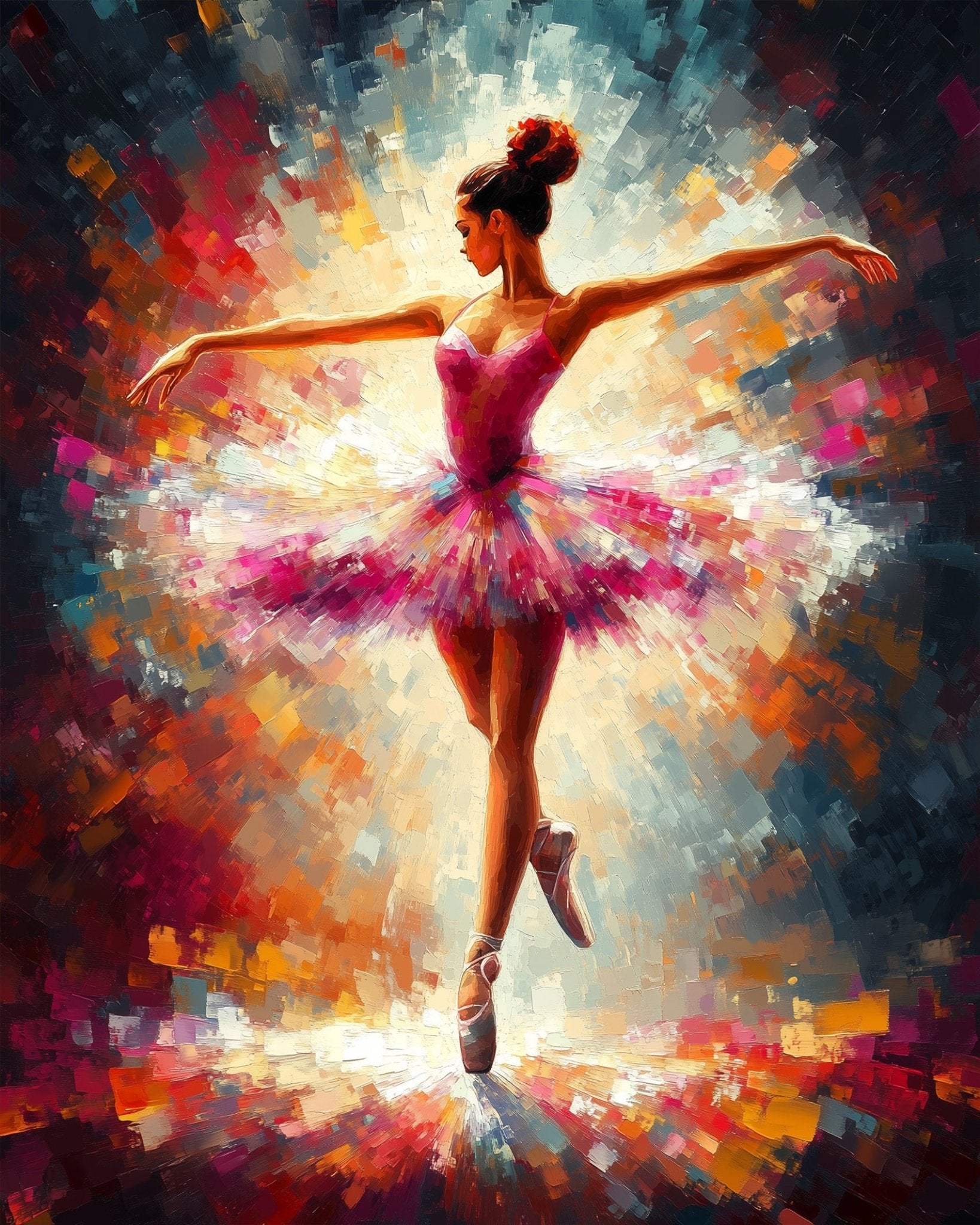Elegant Ballerina in Motion - Dance - BestPaintByNumbers - Paint by Numbers Custom Kit