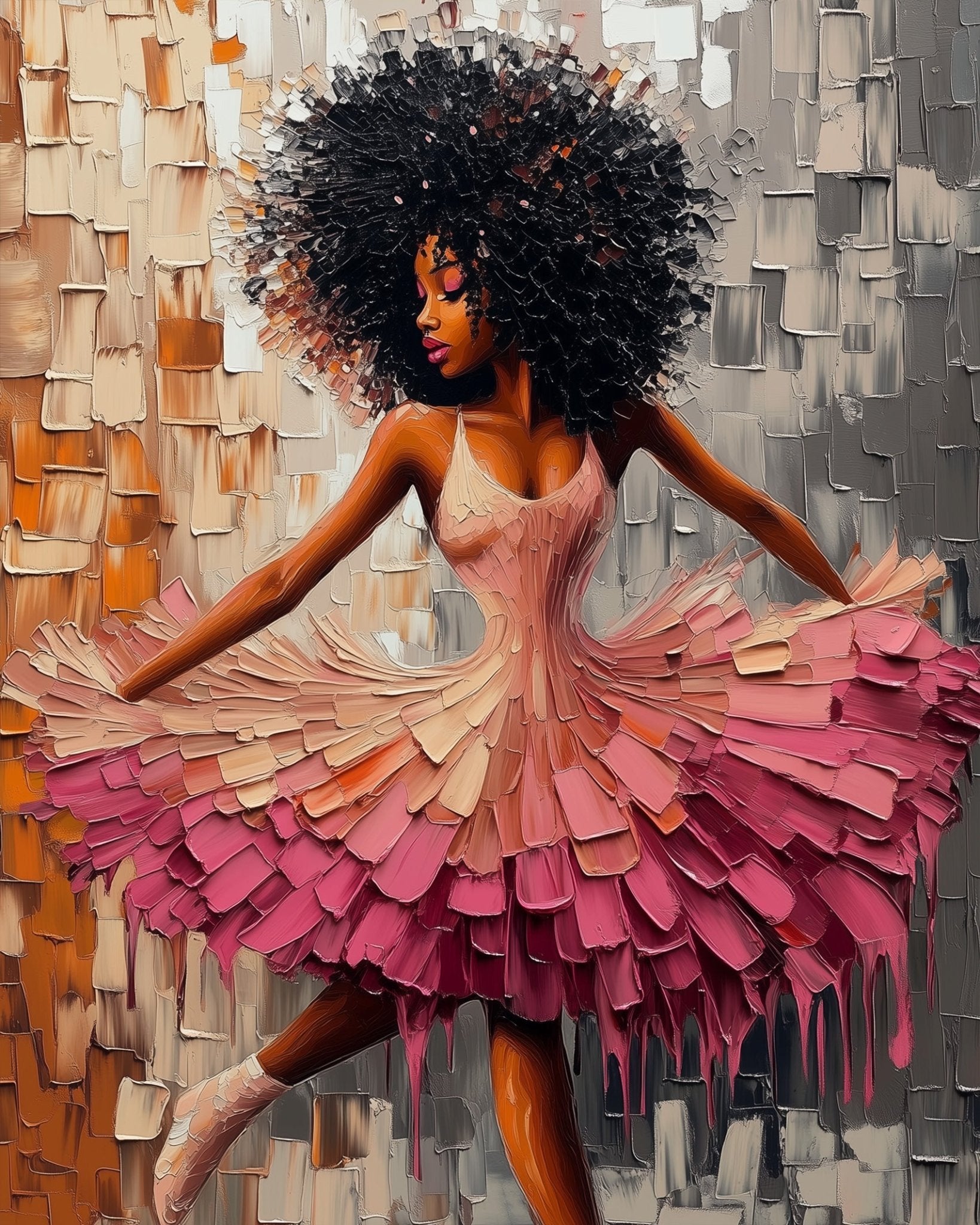 Elegant Ballerina in Pink - Dance - BestPaintByNumbers - Paint by Numbers Custom Kit