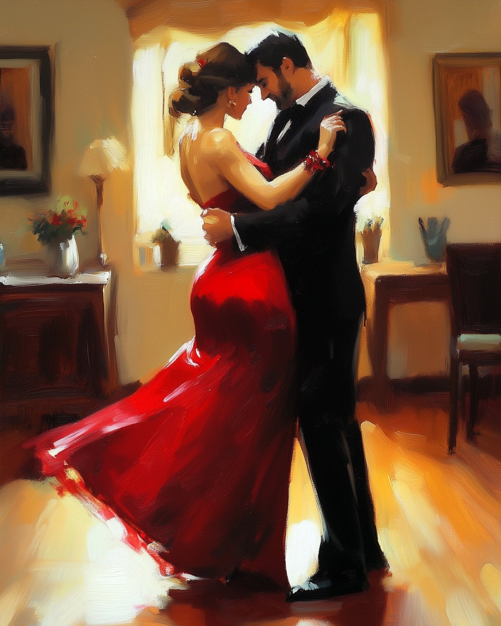 Elegant Ballroom Embrace - Dance - BestPaintByNumbers - Paint by Numbers Custom Kit