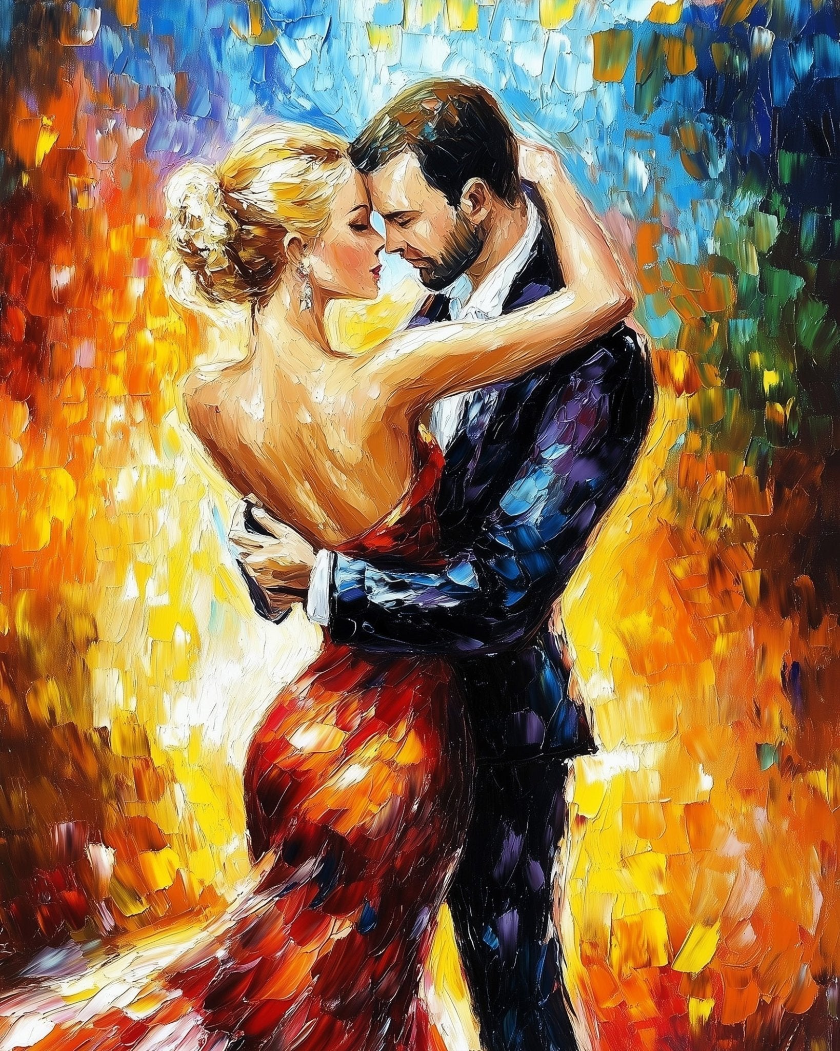 Elegant Ballroom Embrace - Dance - BestPaintByNumbers - Paint by Numbers Custom Kit