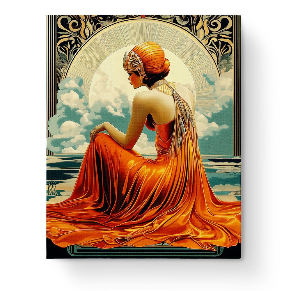 Elegant Lady Portrait - Art Deco - BestPaintByNumbers - Paint by Numbers Custom Kit